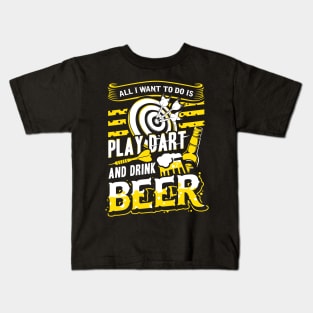 Play Dart and Drink Beer Kids T-Shirt